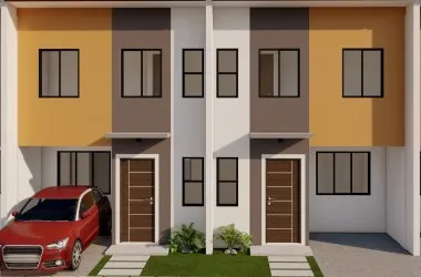 Two-storey unit facade, as turned over